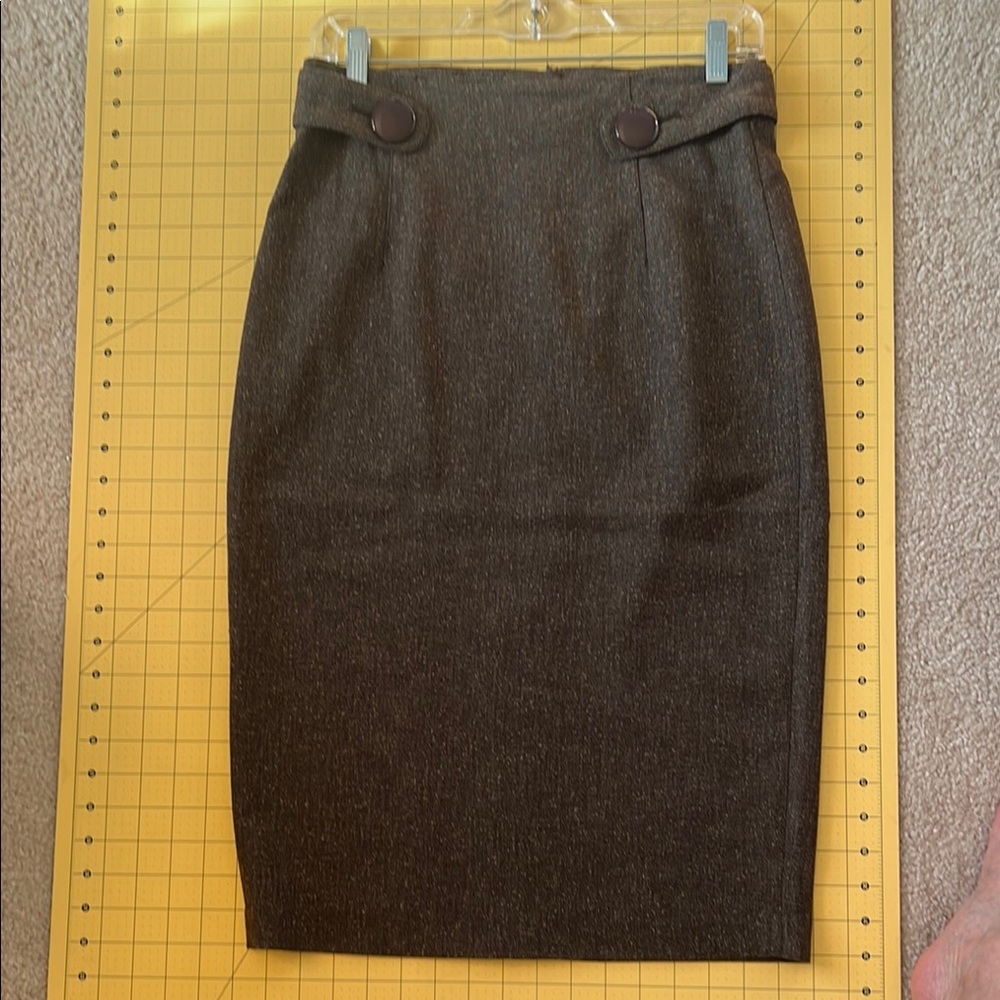 Grace Elements Brown Midi Pencil Skirt for Work